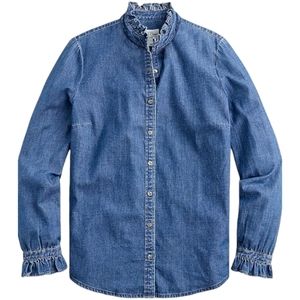 J. Crew // Ruffleneck classic-fit boy shirt in chambray
